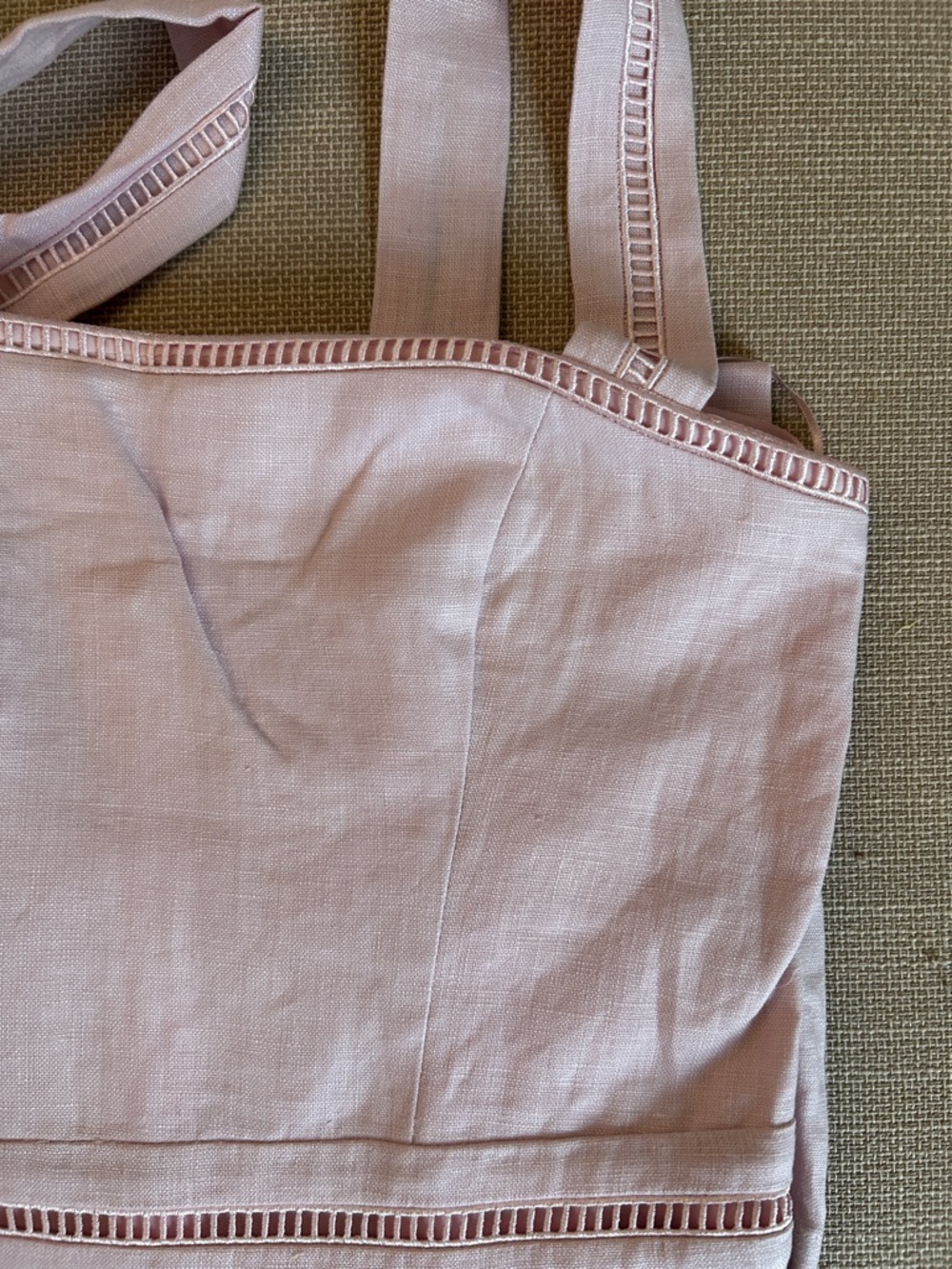 Reformation Everett Linen Midi Dress - Cherry Blossom Blush Pink Valentine's Day - Picture 6 of 10
